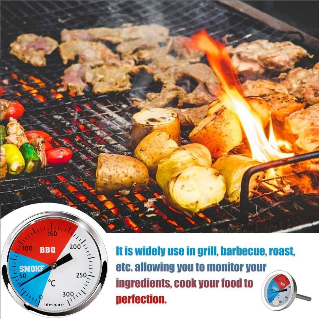 Bbq Grill Charcoal Smoker Thermometer, 52Mm Stainless Steel Pizza Oven  Thermometer, Bbq Replacement Parts 