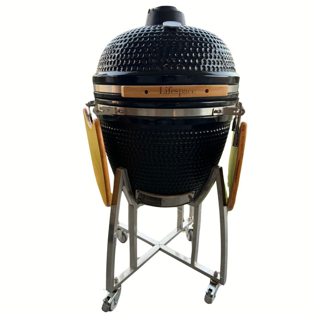 Lifespace Black Enamel 60cm Kamado Charcoal Braai & Smoker