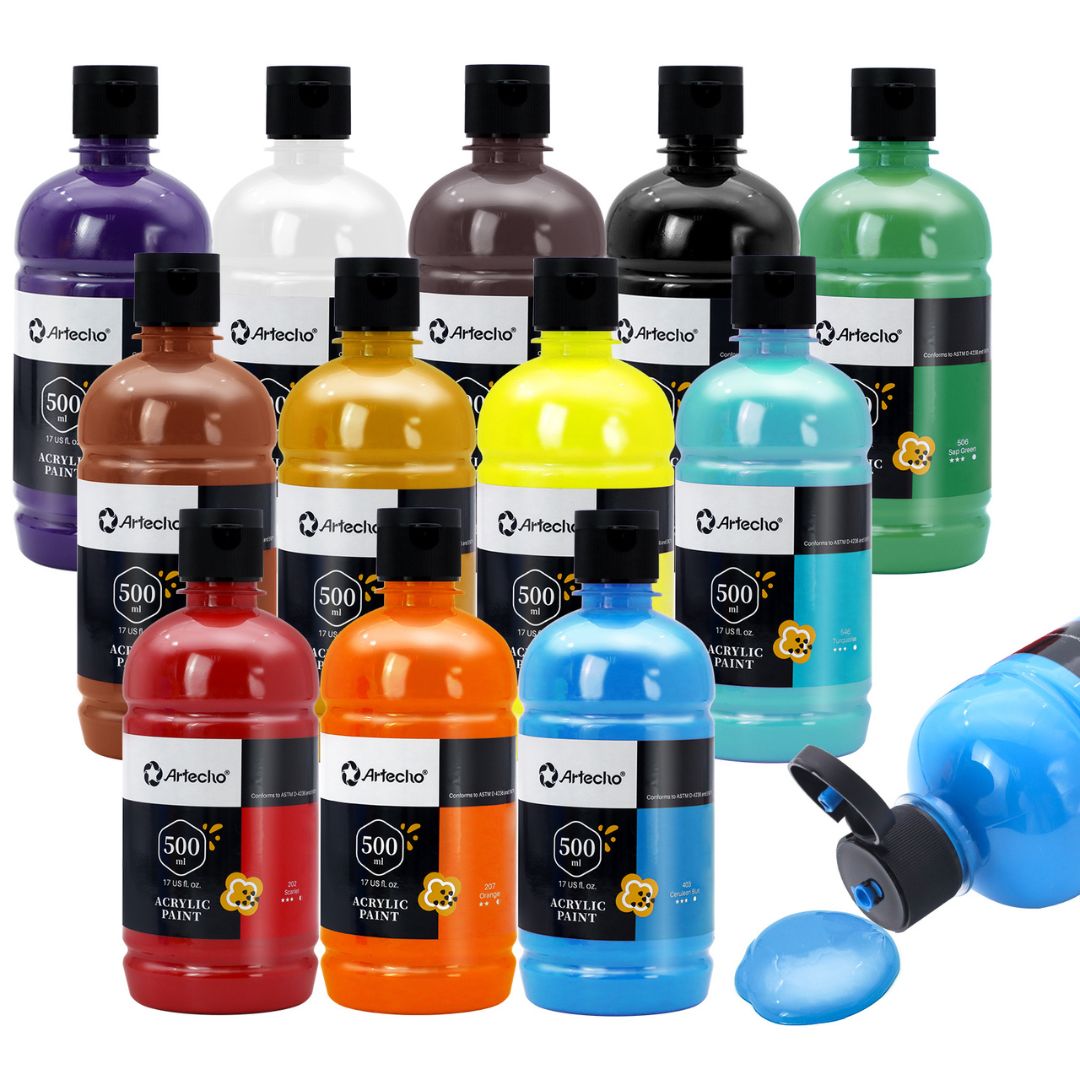 Artecho Acrylic Paint 12 colors - 500ml - Lifespace