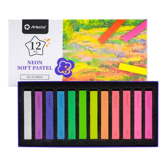 Artecho Soft Pastel Neon Fluorescent 12 colours Professional Range - Lifespace