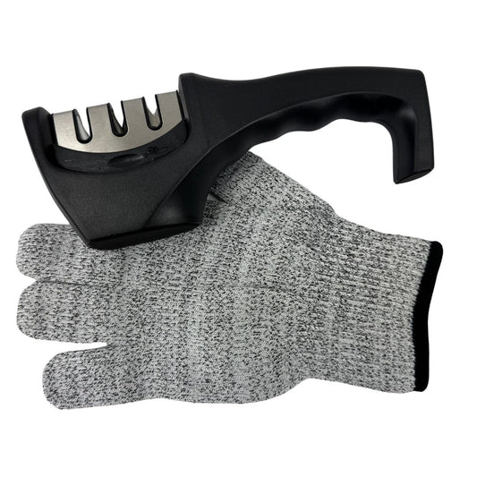 Lifespace Knife Sharpener with Cut Resistant Safety Glove