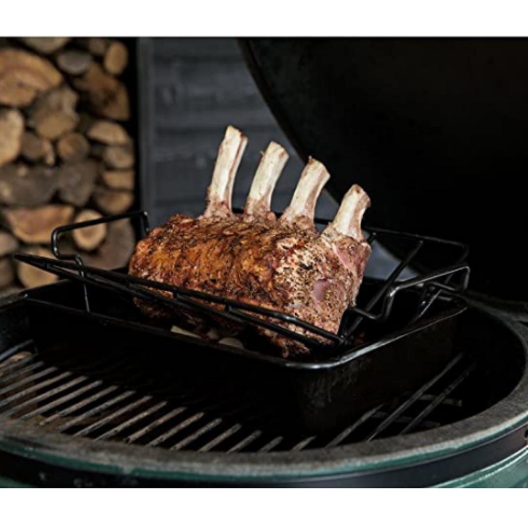 Lifespace 2 in 1 Rib Roast Rack - Black Porcelain Enamel - 3 Pack - Lifespace