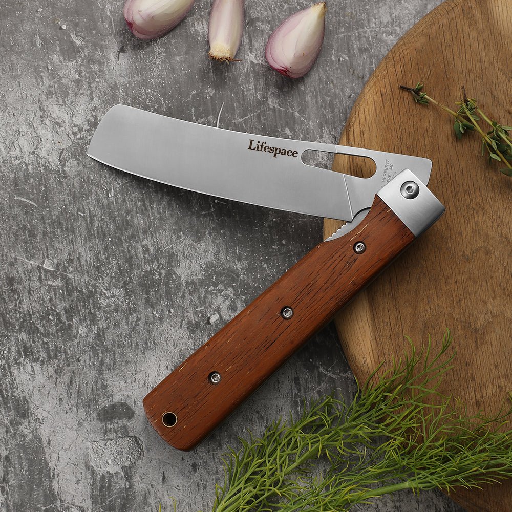 Lifespace 440A Stainless Steel Folding Japanese Chef Knife - Fantastic outdoor knife - Lifespace