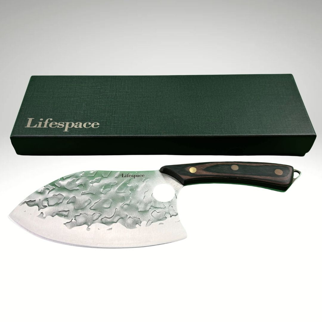 Lifespace 7" Peach Hammered Braai Cleaver with Hole - Lifespace