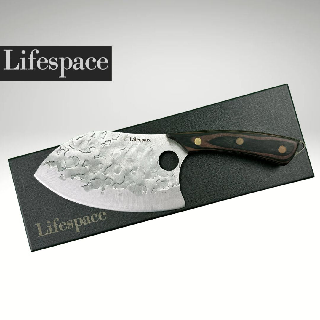 Lifespace 7" Peach Hammered Braai Cleaver with Hole - Lifespace