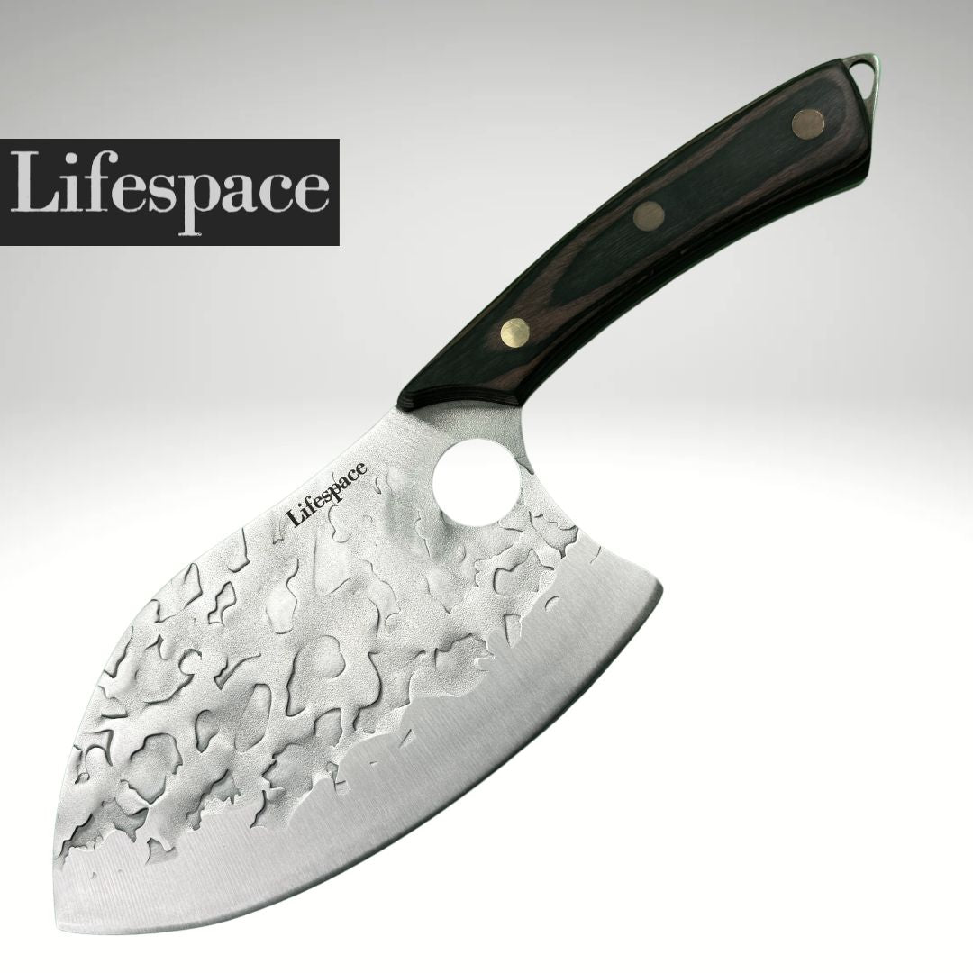 Lifespace 7" Peach Hammered Braai Cleaver with Hole - Lifespace