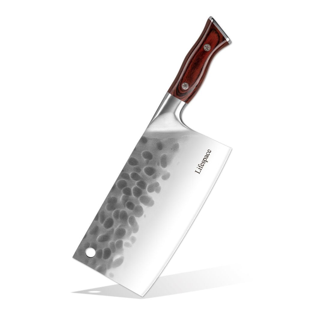 Lifespace 7.8" Blade Square Meat Cleaver with Hole & Pakkawood Handle - Lifespace