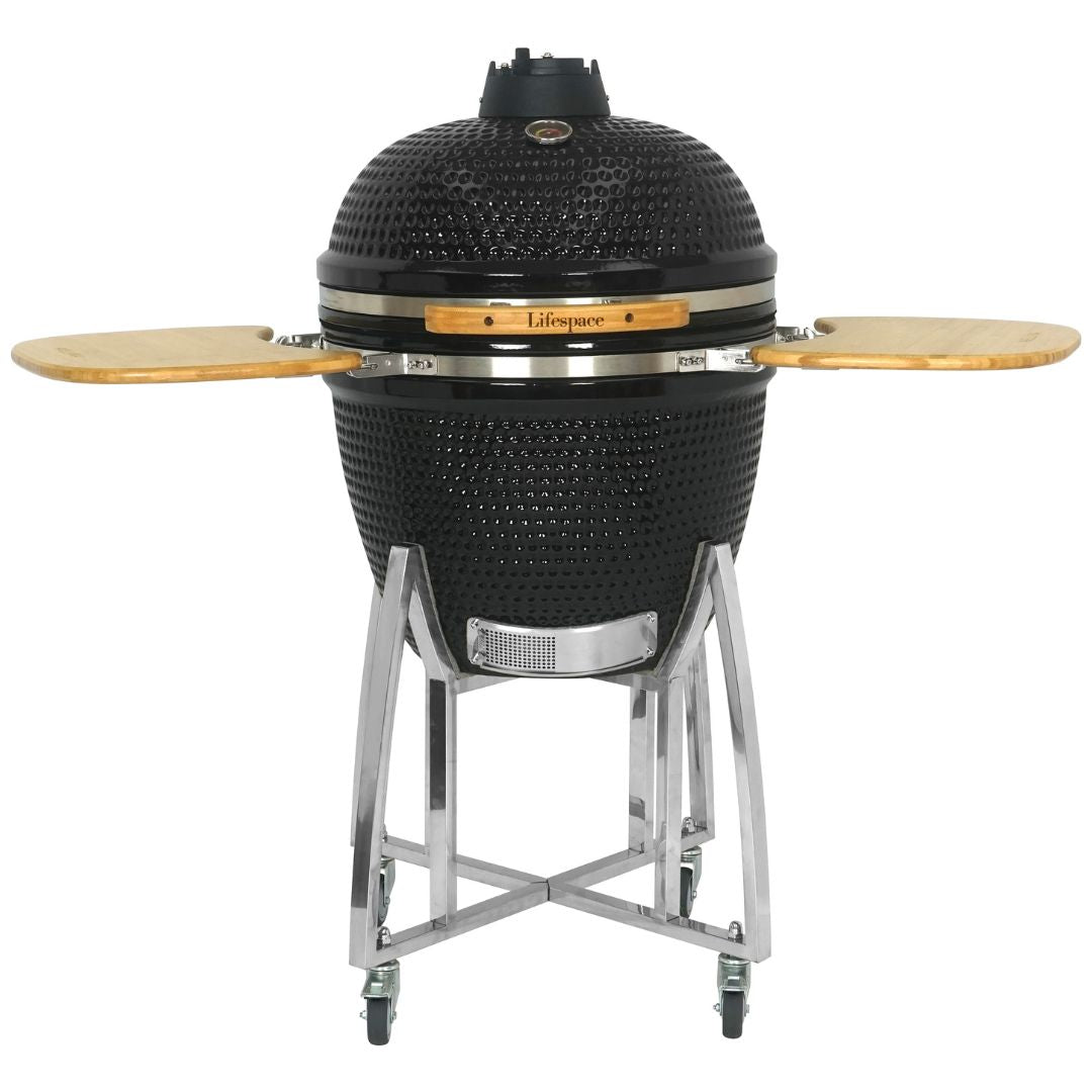 Lifespace Black Enamel 60cm Kamado Charcoal Braai & Smoker - Lifespace