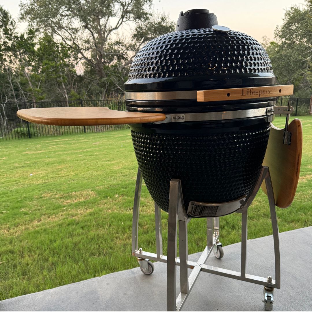 Lifespace Black Enamel 60cm Kamado Charcoal Braai & Smoker - Lifespace