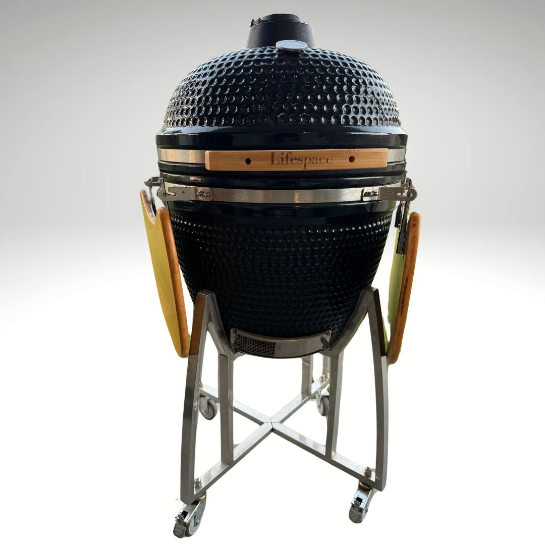 Lifespace Black Enamel 60cm Kamado Charcoal Braai & Smoker - Lifespace