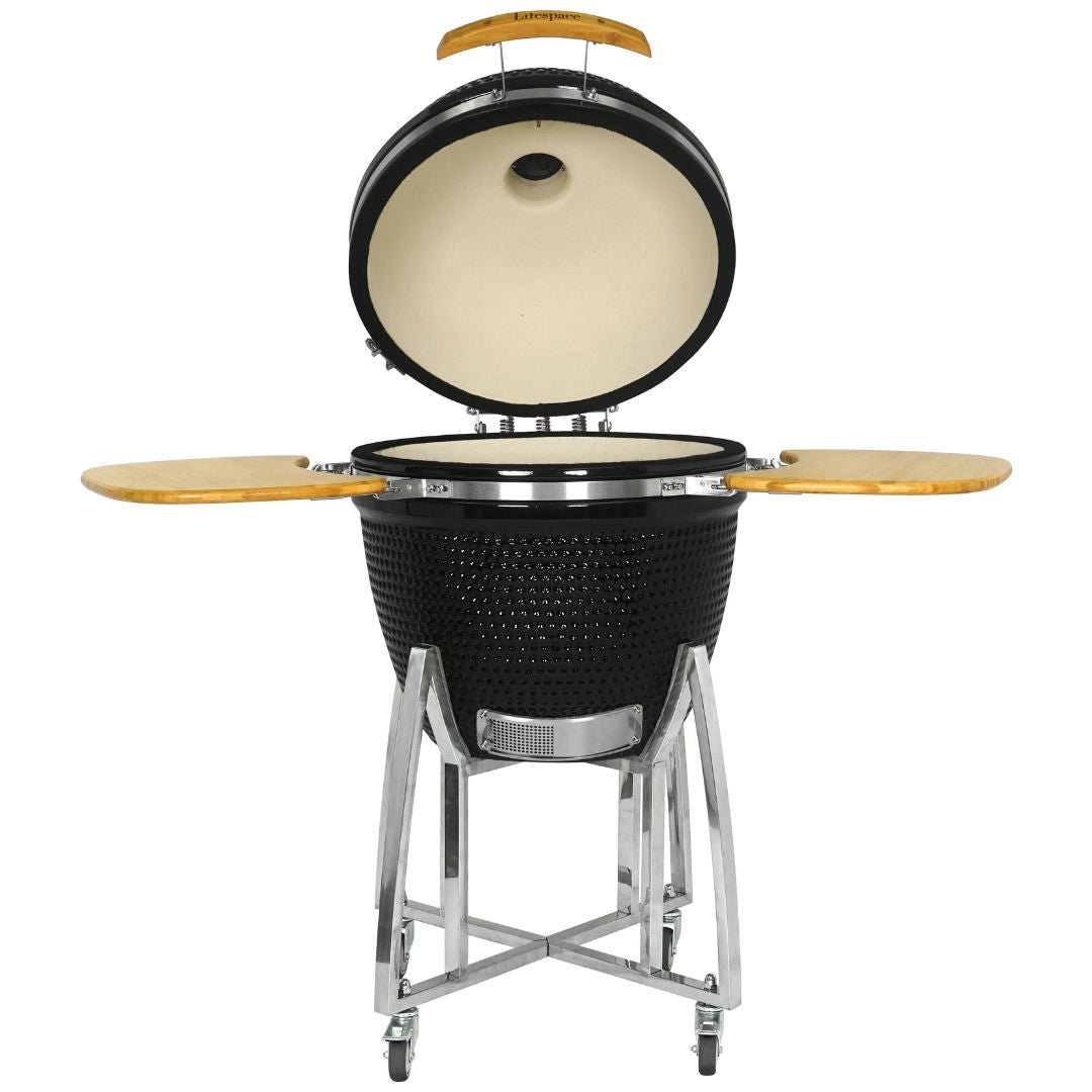 Lifespace Black Enamel 60cm Kamado Charcoal Braai & Smoker - Lifespace