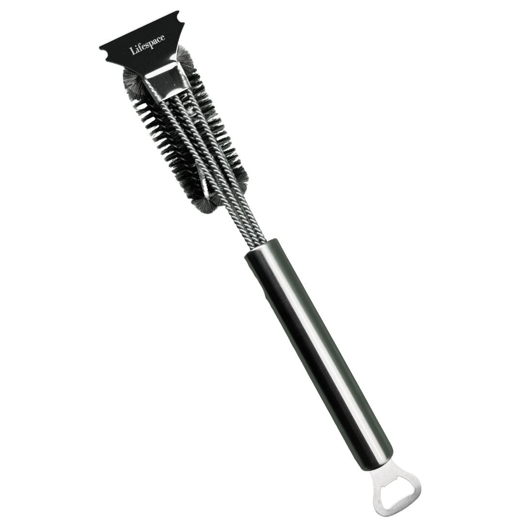 Lifespace Braai Grid Grill Cleaning Brush with Scraper & Bottle Opener - Lifespace