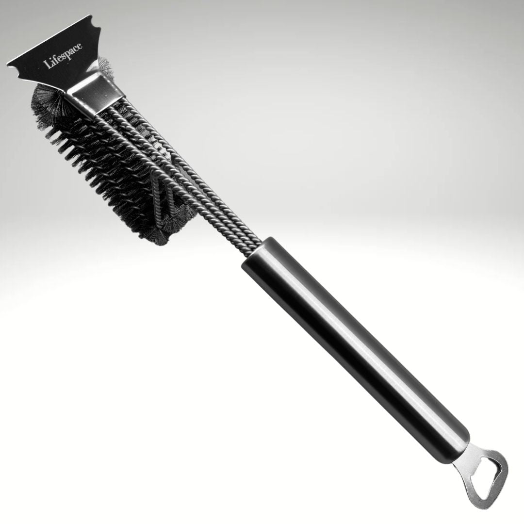 Lifespace Braai Grid Grill Cleaning Brush with Scraper & Bottle Opener - Lifespace