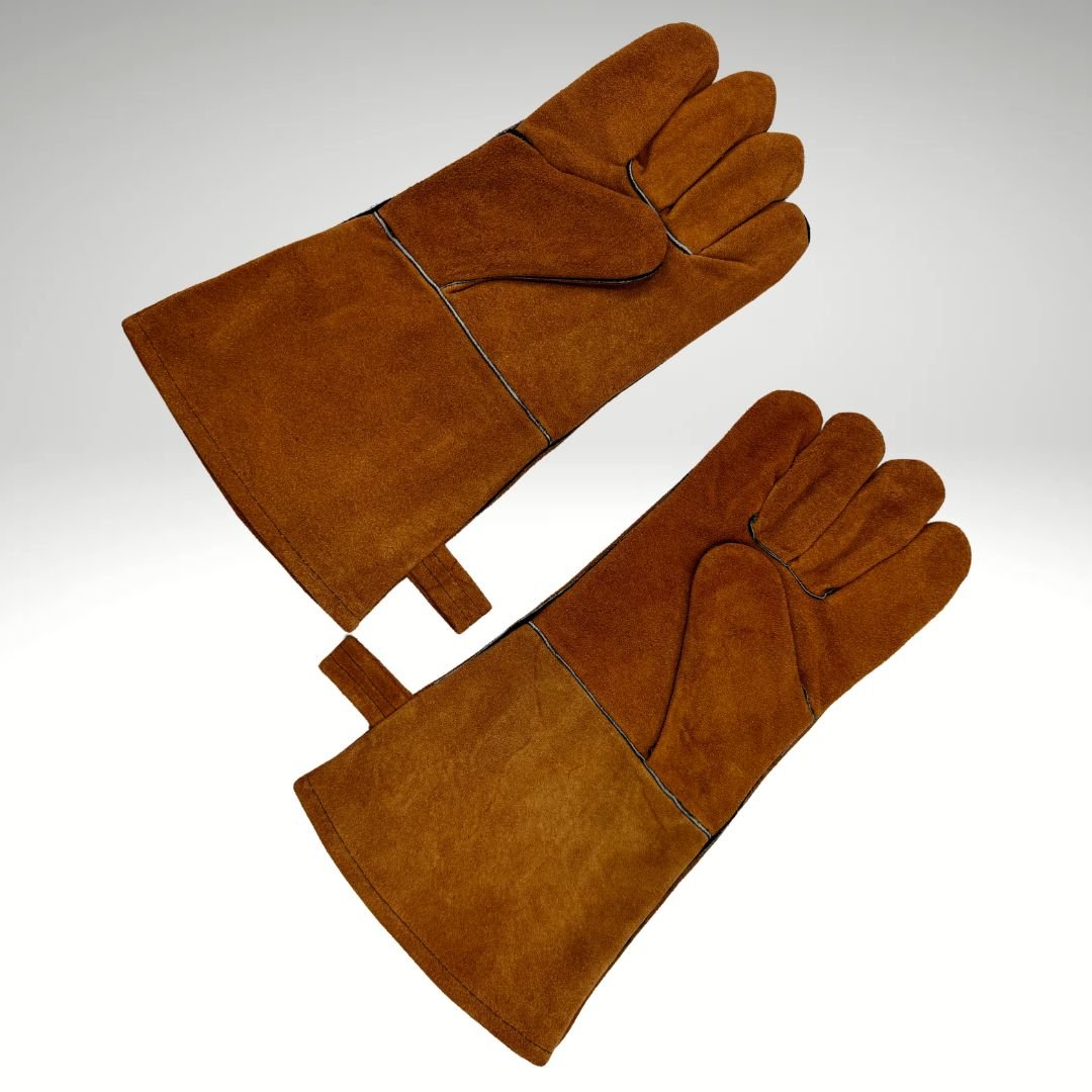 Lifespace Brown Leather Braai Gloves - lined for extra comfort - Lifespace