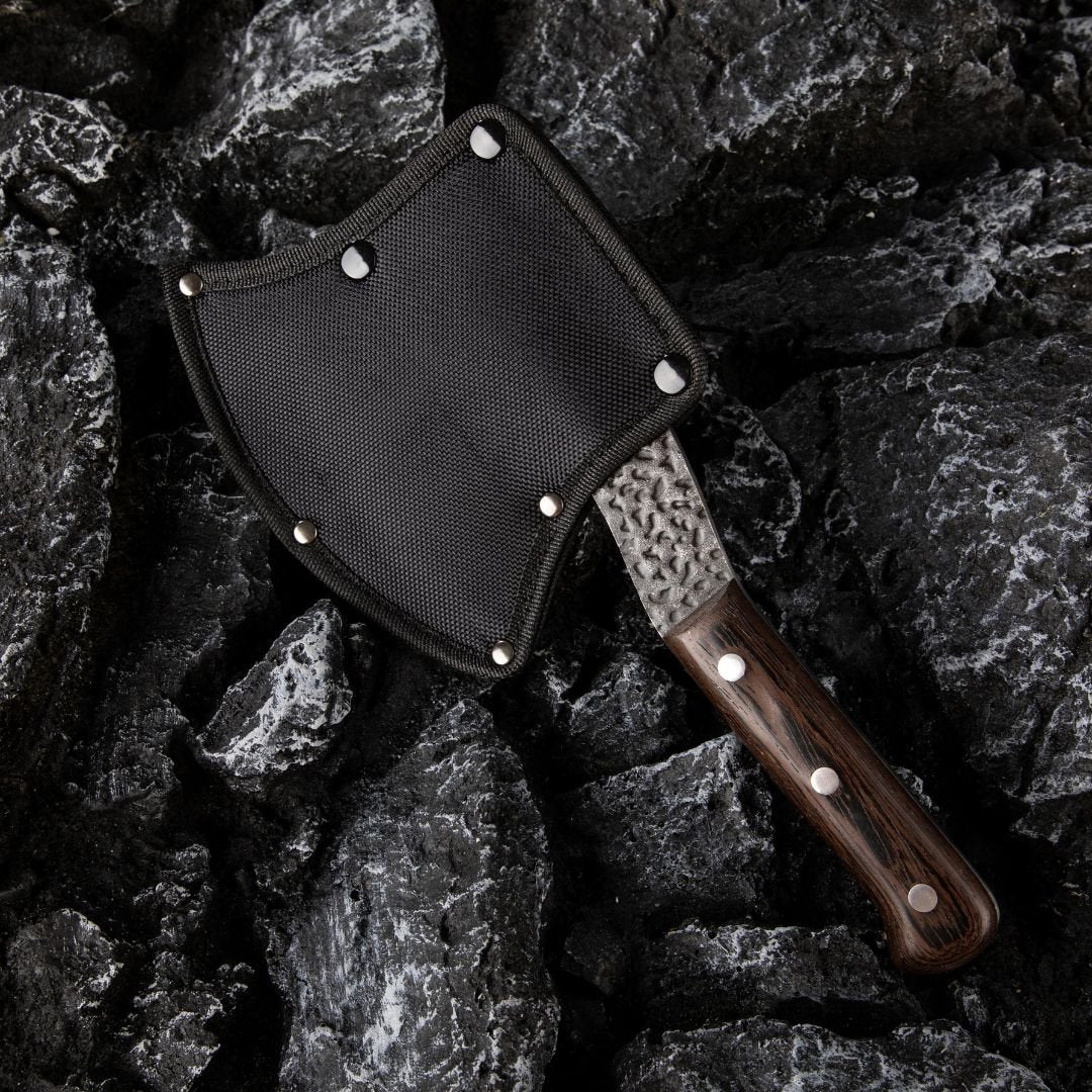 Lifespace Butcher Axe Cleaver Knife with Wenge Handle & Sheath - Lifespace