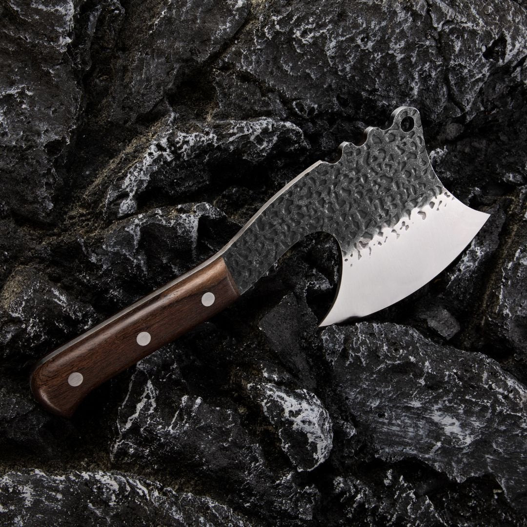 Lifespace Butcher Axe Cleaver Knife with Wenge Handle & Sheath - Lifespace