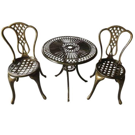 Lifespace Cast Aluminium 3pc Bistro Patio Garden Set with Curved Back - Lifespace