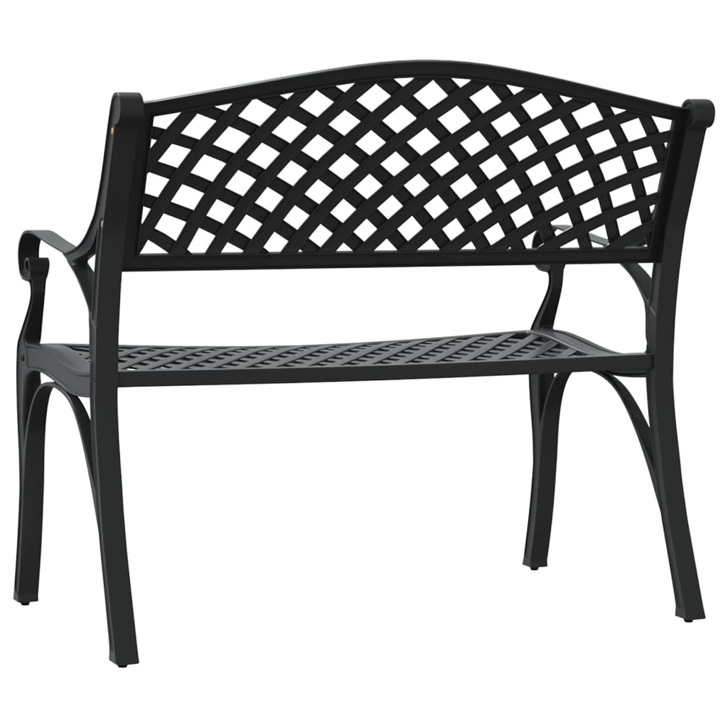 Lifespace Cast Aluminium Patio Garden Bench with Armrests (Black) - Lifespace