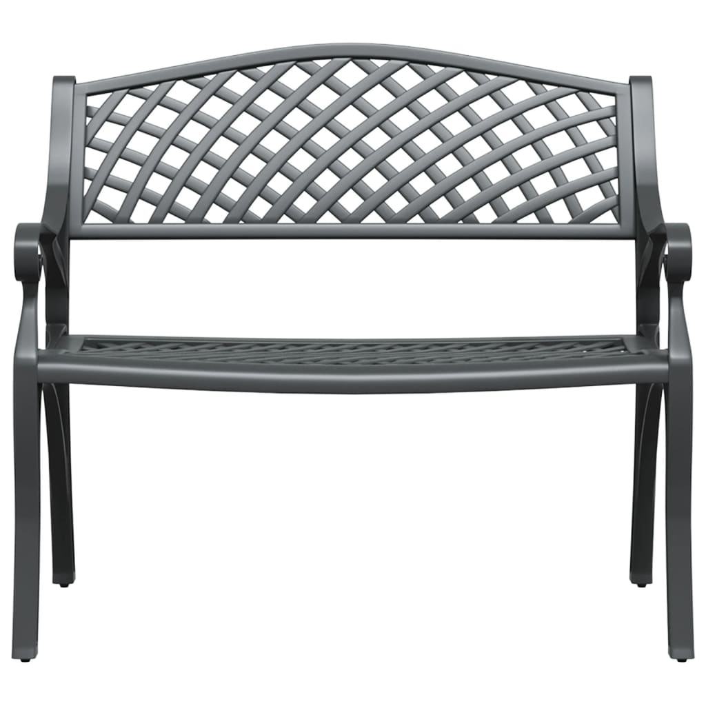 Lifespace Cast Aluminium Patio Garden Bench with Armrests (Black) - Lifespace