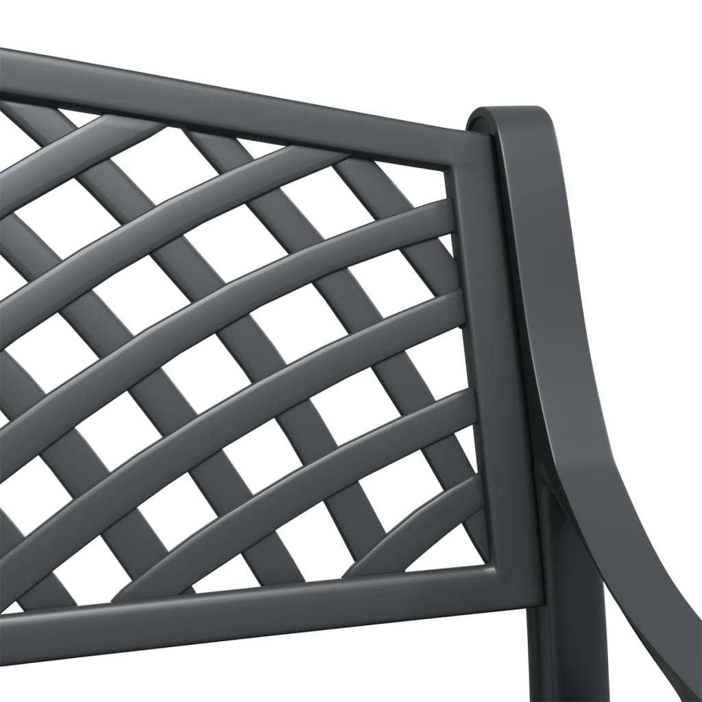 Lifespace Cast Aluminium Patio Garden Bench with Armrests (Black) - Lifespace