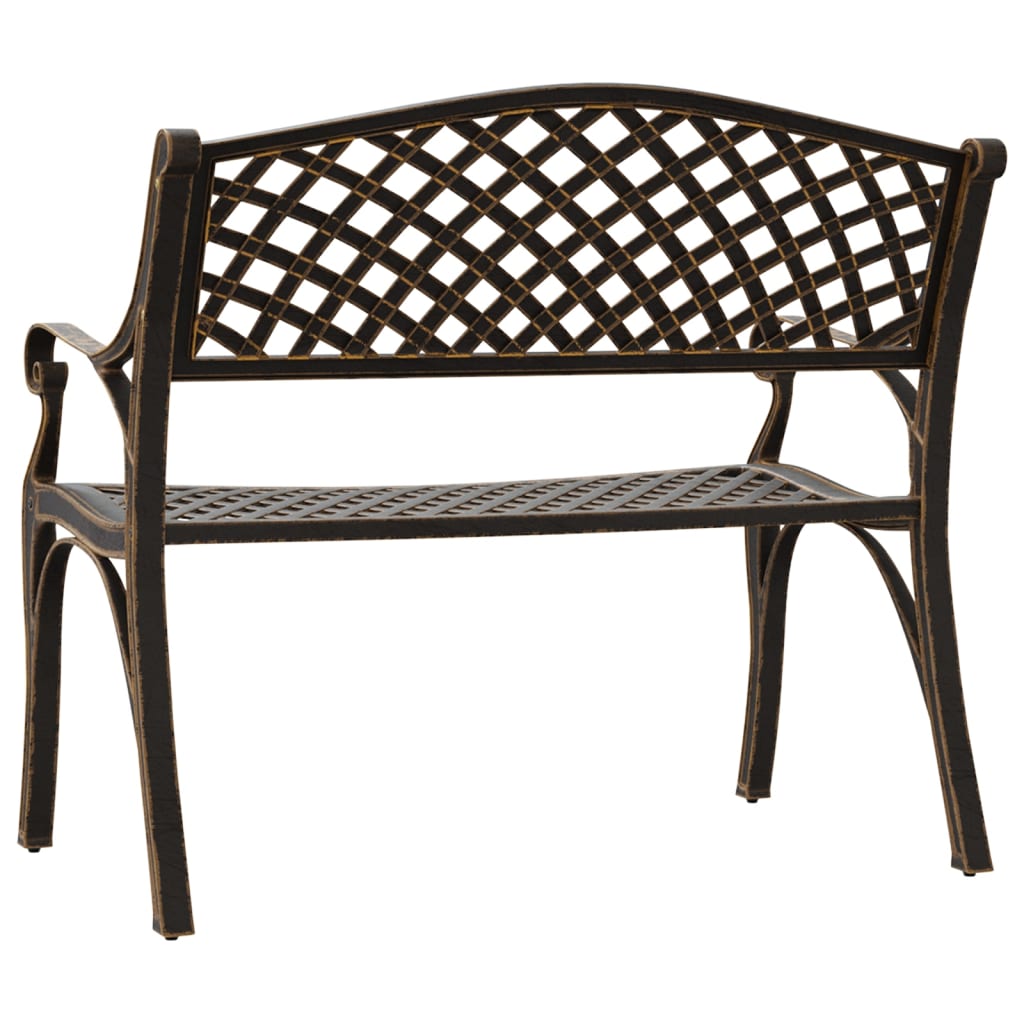 Lifespace Cast Aluminium Patio Garden Bench with Armrests (Bronze) - Lifespace