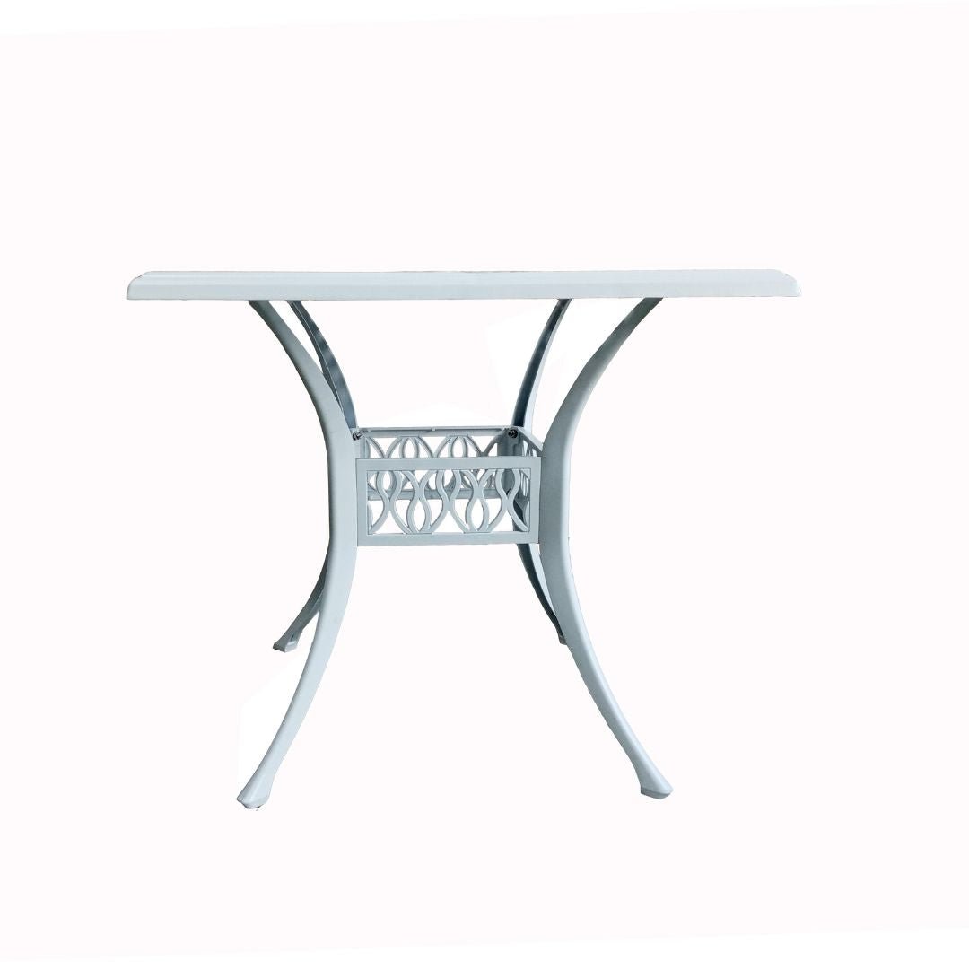 Lifespace Cast Aluminium Square Garden Patio Table (White) - Lifespace