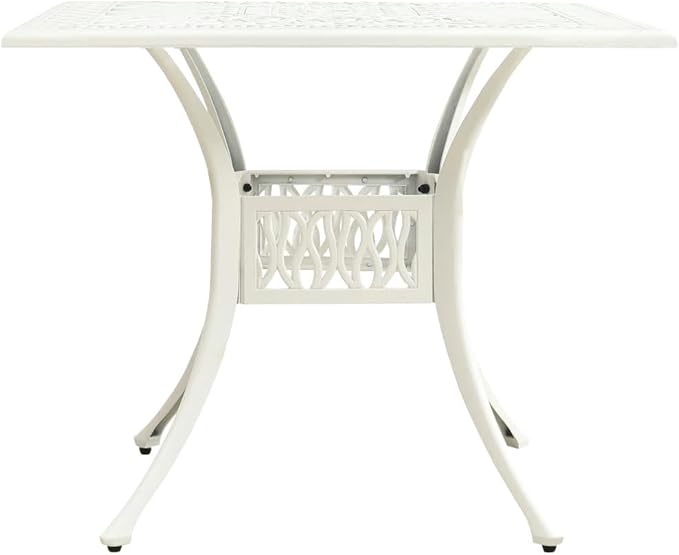 Lifespace Cast Aluminium Square Garden Patio Table (White) - Lifespace