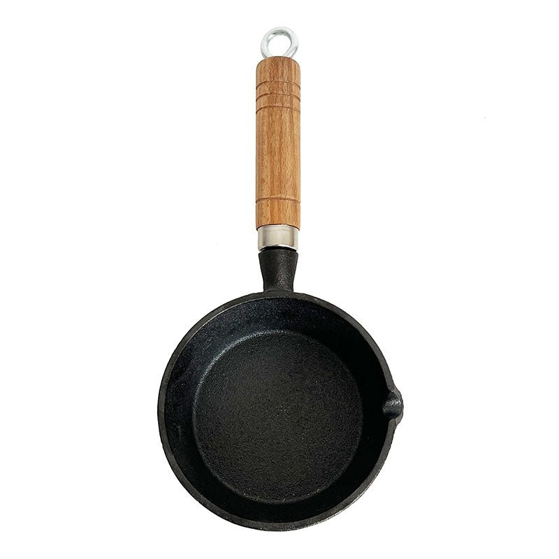 Lifespace Cast Iron Basting Pot with Wood Handle - 13.5cm - Lifespace