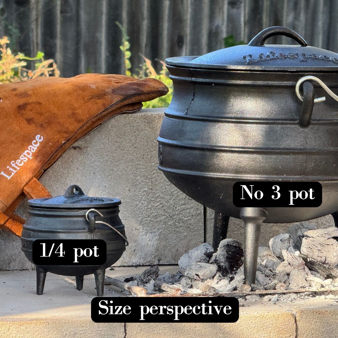 Lifespace Cast Iron No 1/4 Potjie Pot (2 - Pack) - Lifespace