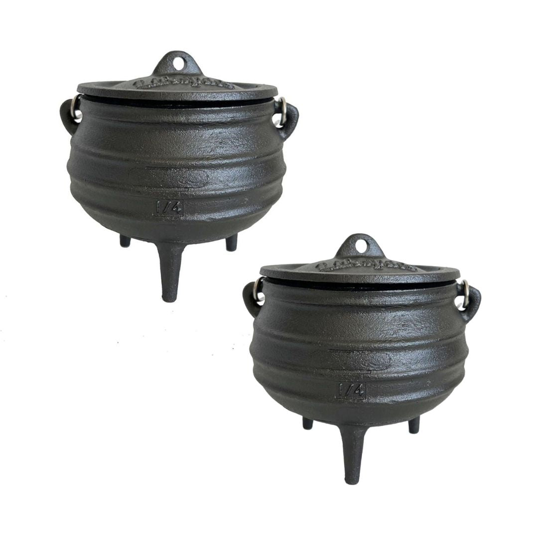 Lifespace Cast Iron No 1/4 Potjie Pot (2 - Pack) - Lifespace