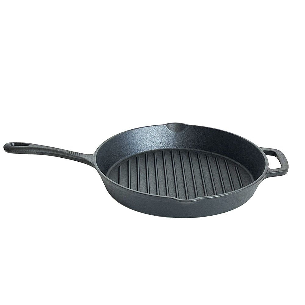 Lifespace Cast Iron Round Griddle Skillet Pan 28cm - Lifespace