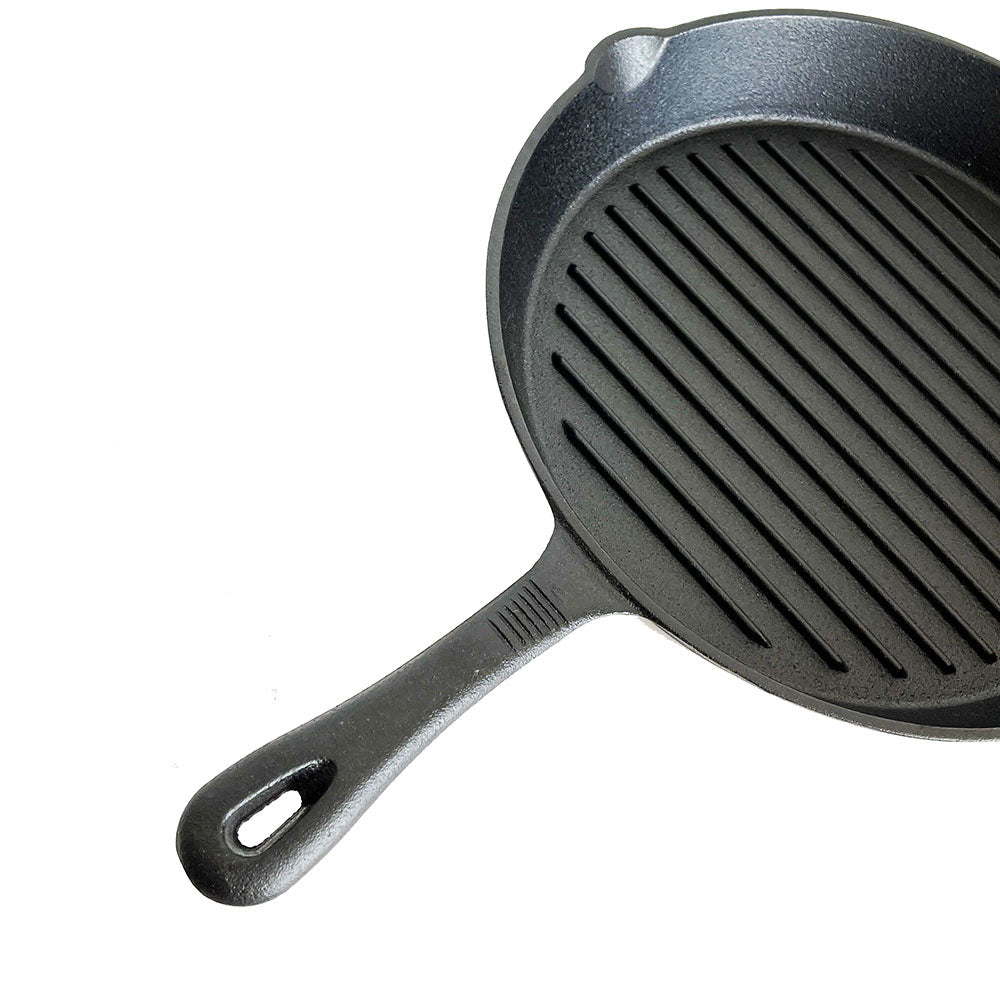 Lifespace Cast Iron Round Griddle Skillet Pan 28cm - Lifespace