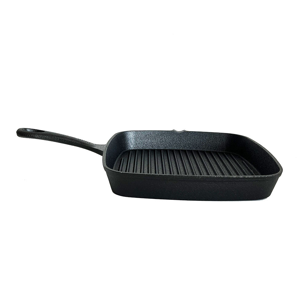 Lifespace Cast Iron Square Griddle Pan 24cm - Lifespace