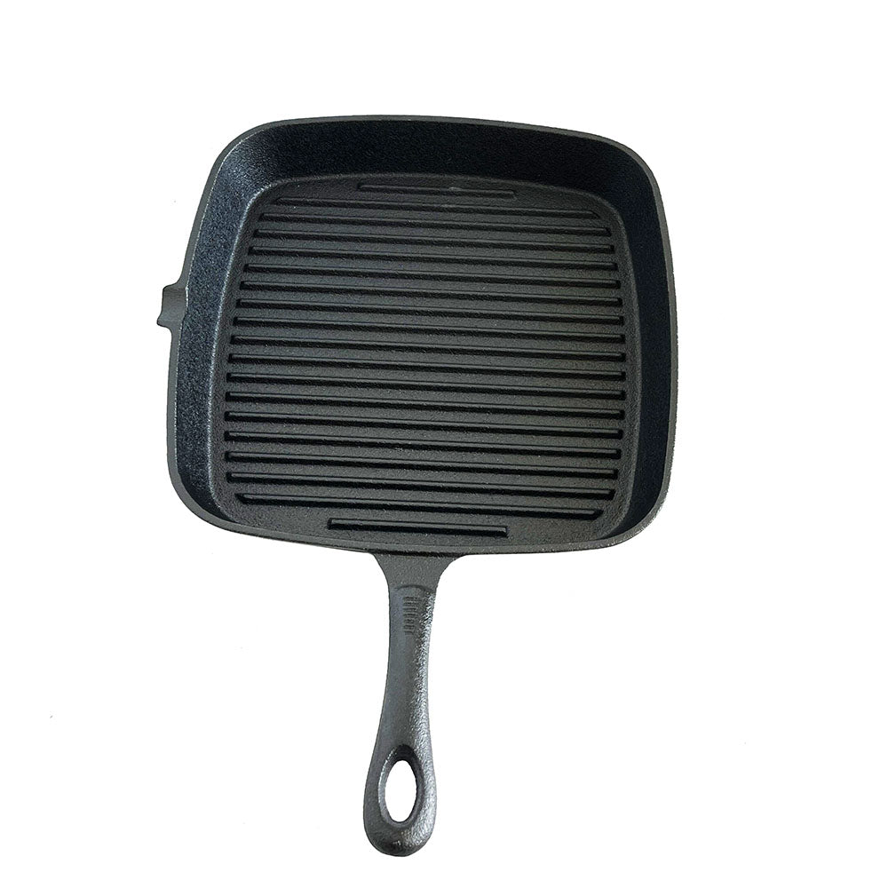 Lifespace Cast Iron Square Griddle Pan 24cm - Lifespace