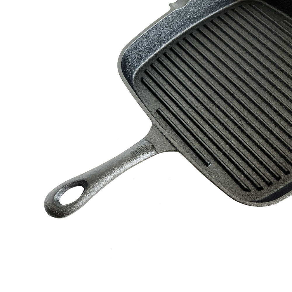 Lifespace Cast Iron Square Griddle Pan 24cm - Lifespace