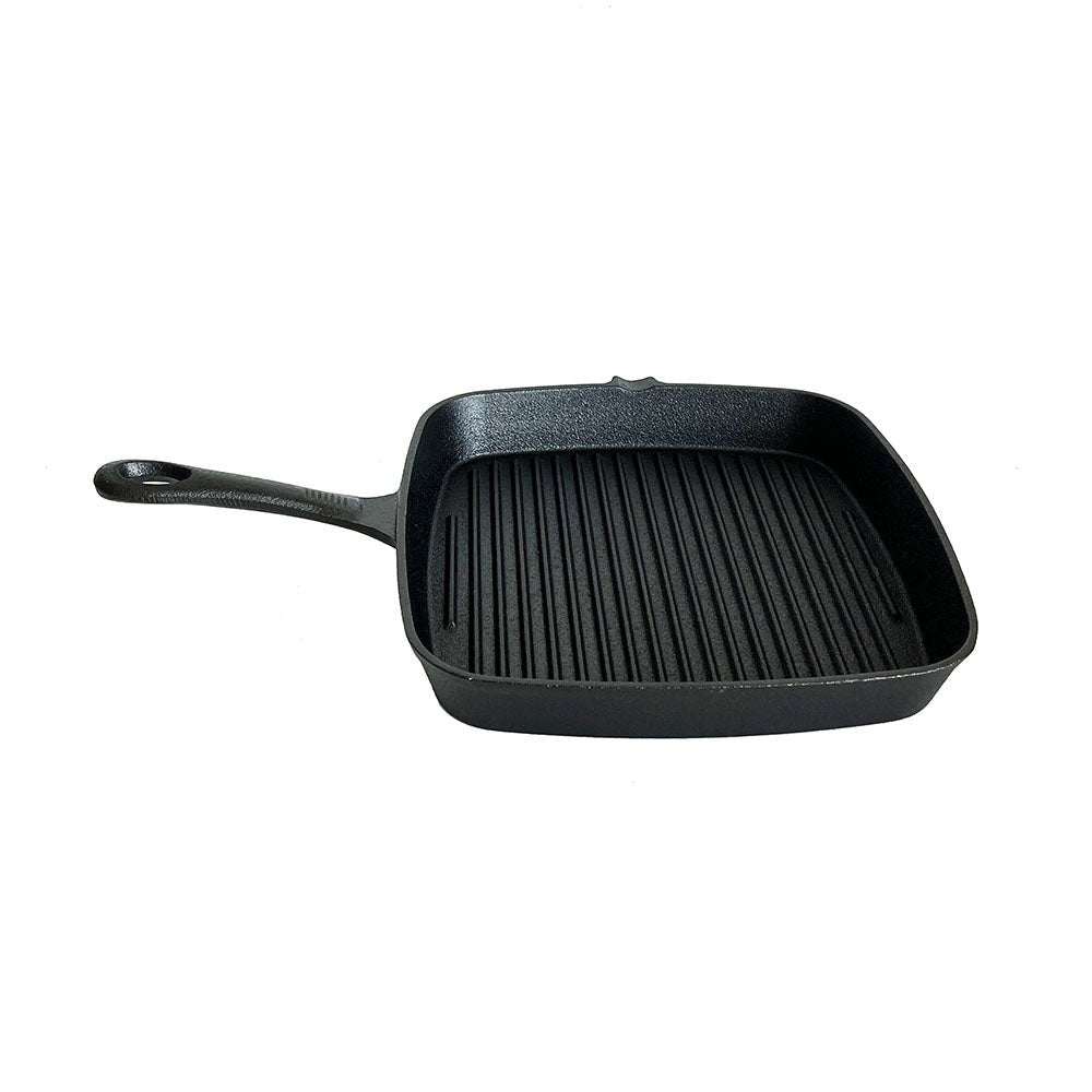 Lifespace Cast Iron Square Griddle Pan 24cm - Lifespace