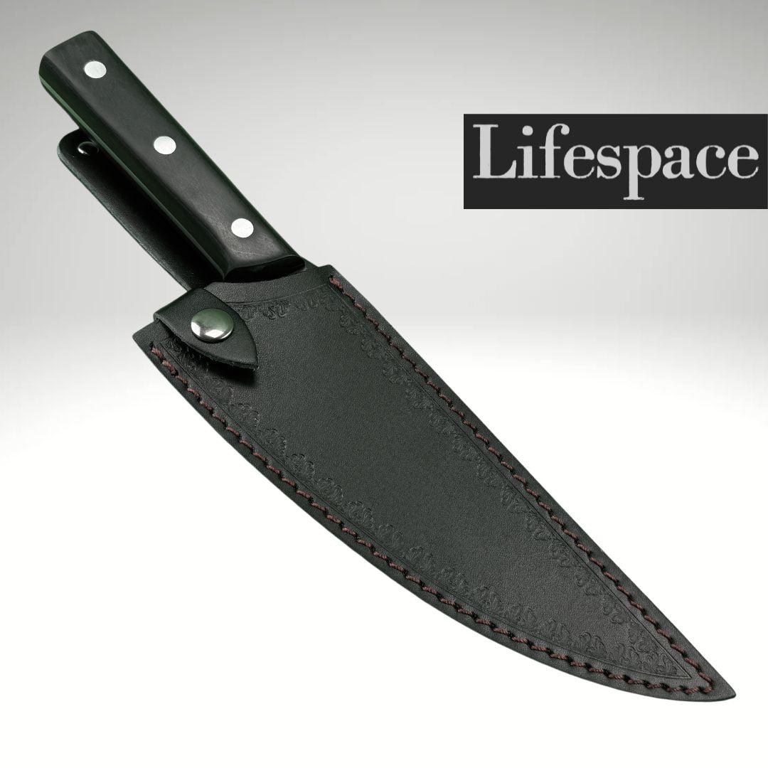 Lifespace Hand Forged Serbian Outdoor Butcher Knife with Leather Sheath - Lifespace