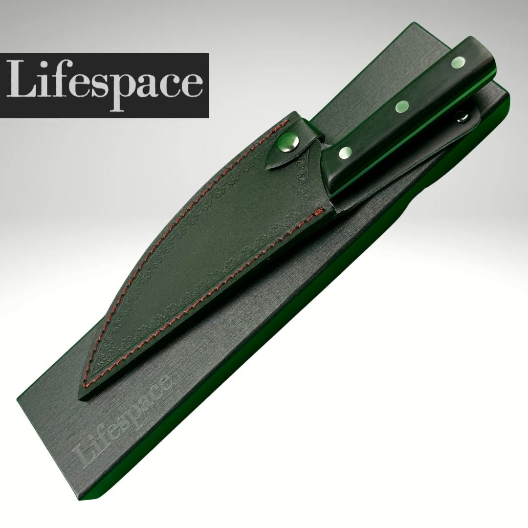 Lifespace Hand Forged Serbian Outdoor Butcher Knife with Leather Sheath - Lifespace