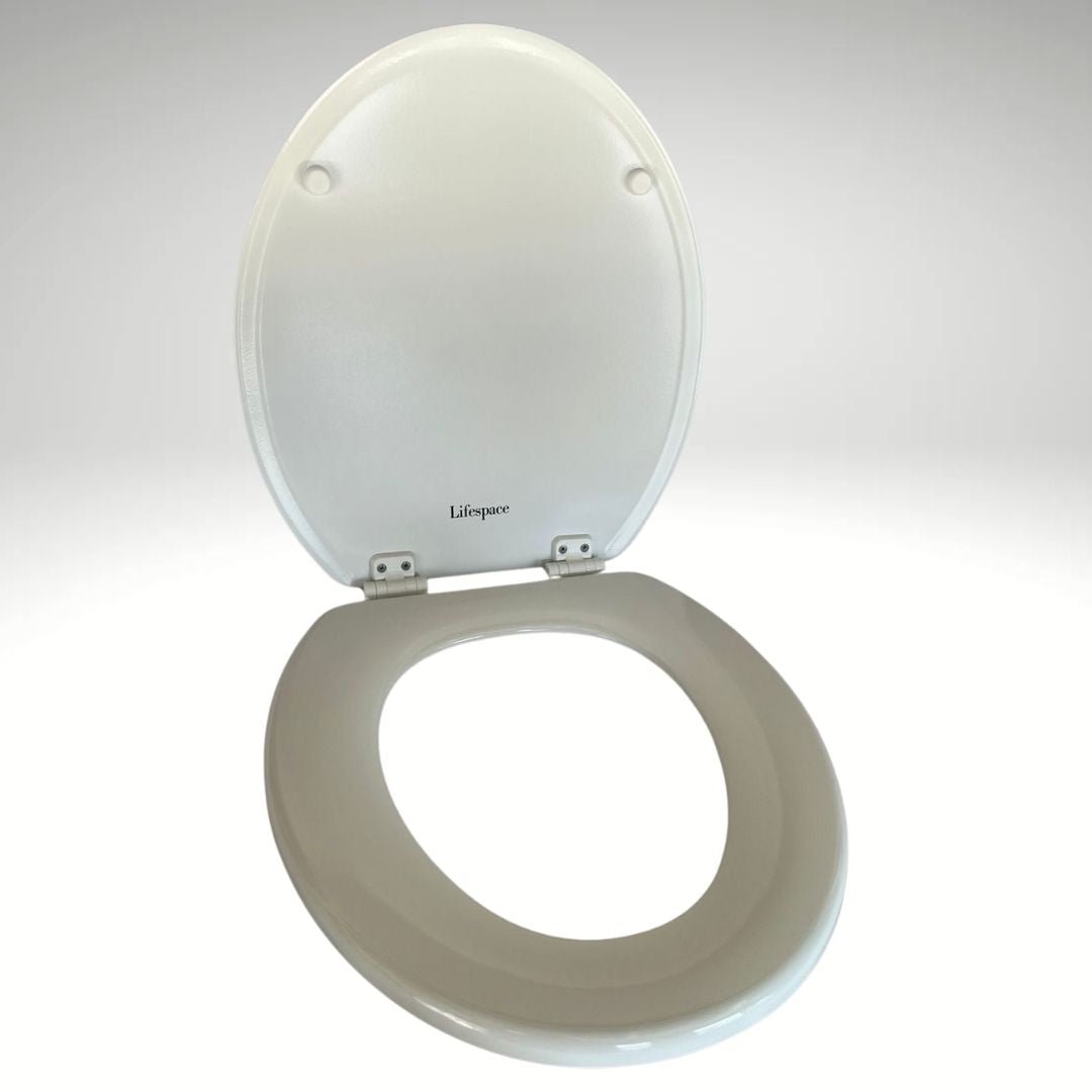 Lifespace Leading Design Premium Wood Toilet Seat - Econo White - Lifespace