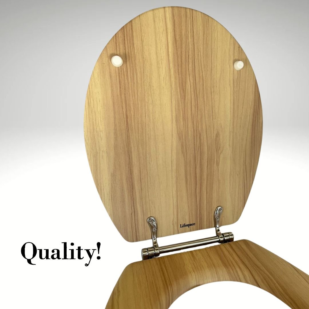 Lifespace Leading Design Premium Wood Toilet Seat - Oak - Lifespace