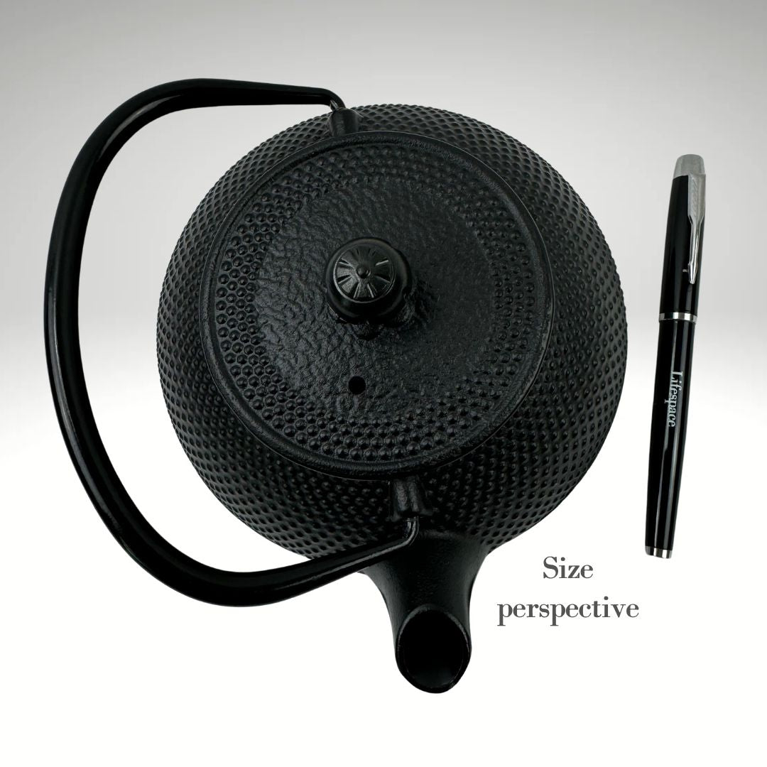 Lifespace Luxury Black Cast Iron 600ml Tea Infuser Teapot - Lifespace