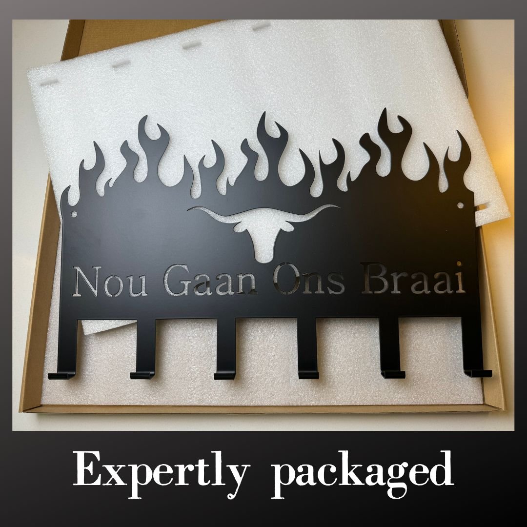 Lifespace "Nou Gaan Ons Braai" Braai 6 Hook Utility Rack - Lifespace