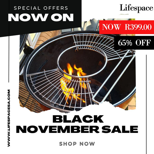 Lifespace Potjie Ring for 57cm Kettle Braai with 2 x Side Grids - Lifespace