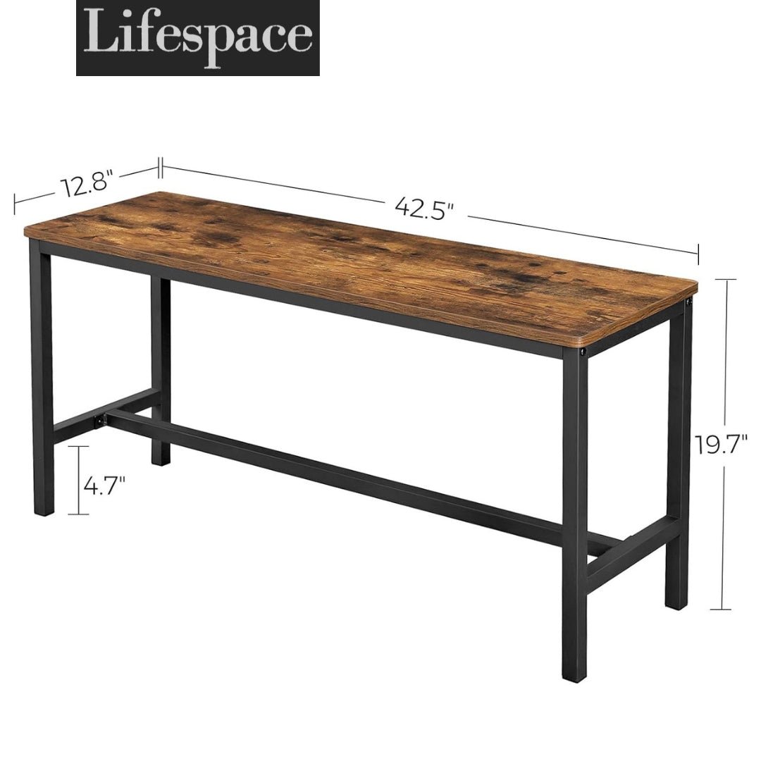 Lifespace Rustic Industrial Dining Patio Bench Set (set of two) - Lifespace