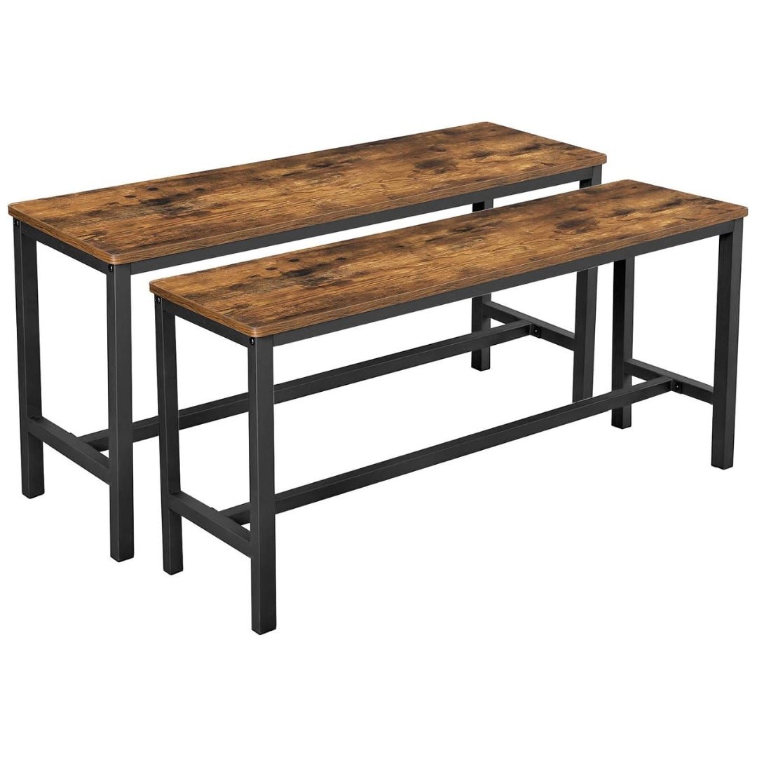 Lifespace Rustic Industrial Dining Patio Bench Set (set of two) - Lifespace