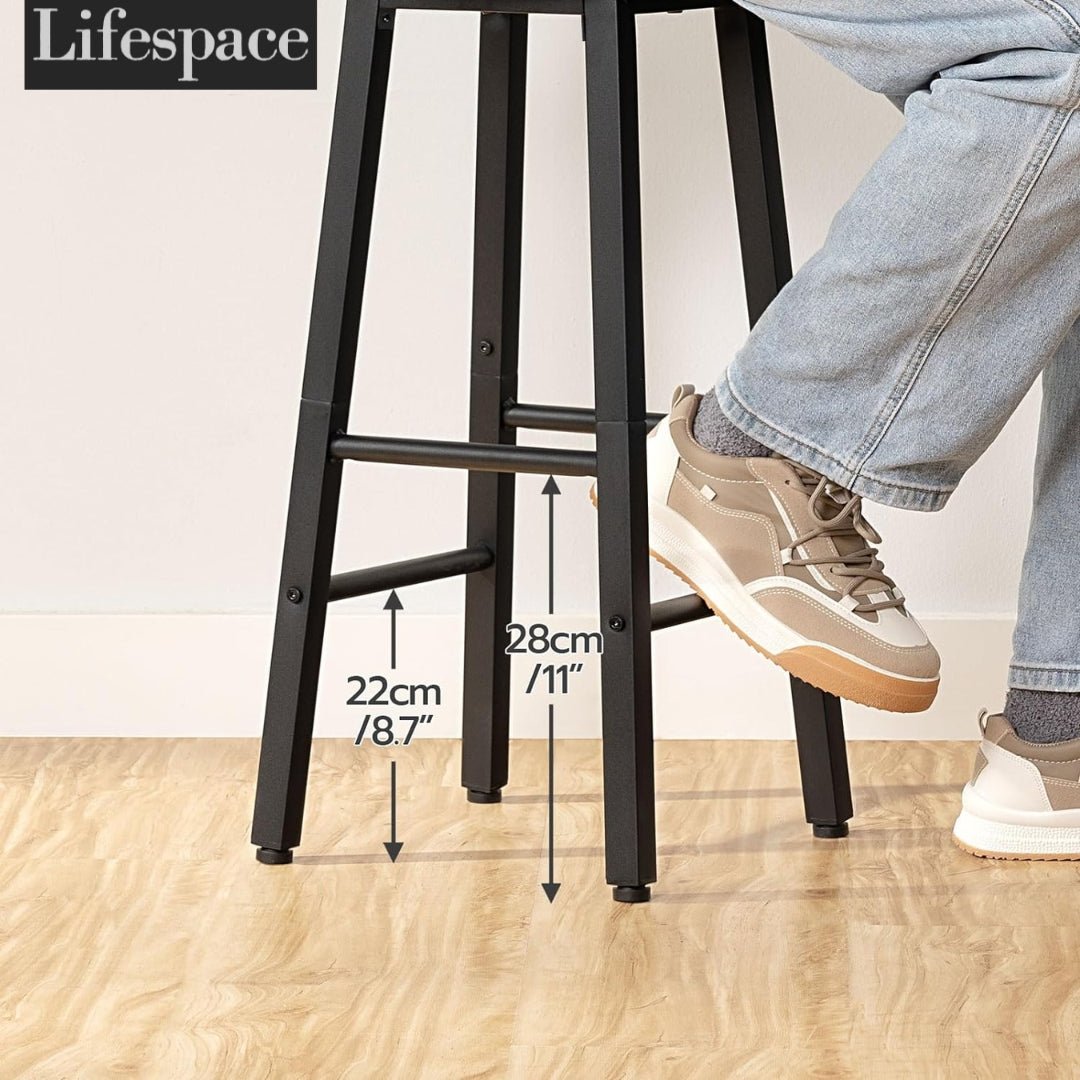 Lifespace Rustic Industrial Kitchen Bar Stool / Chair (set of two) - Lifespace