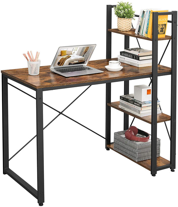 Lifespace Home Office Industrial Computer Desk with Bookshelf - Lifespace