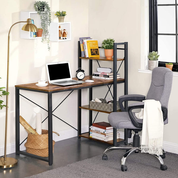 Lifespace Home Office Industrial Computer Desk with Bookshelf - Lifespace