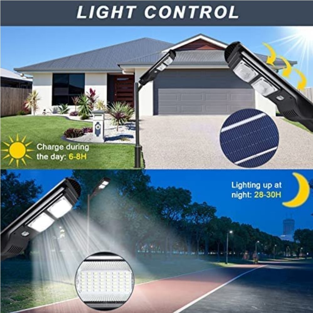 Lifespace Quality Solar Street Light with Mounting Pole - 100 watts - Lifespace